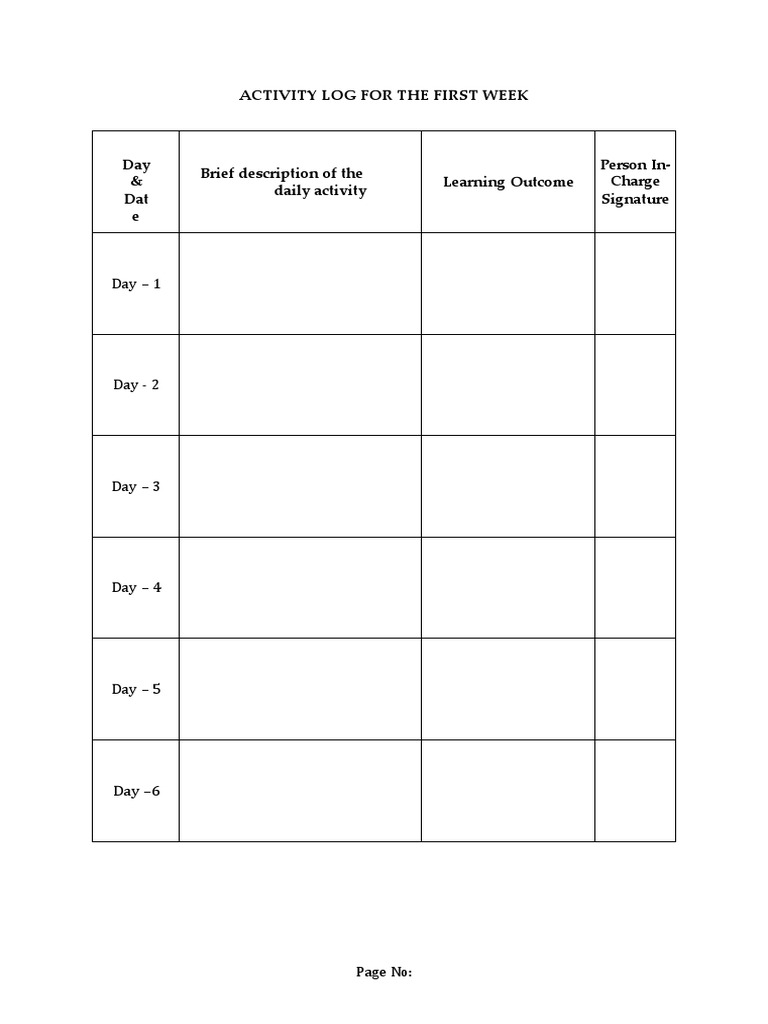 Community Service Project Log Book Pdf Free Download