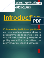Cours d'Histoire Des Institutions Publiques SEM1 INTRODUCTION POWER RESUME