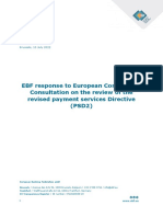 EBF Response To Commission Consultation On PSD2