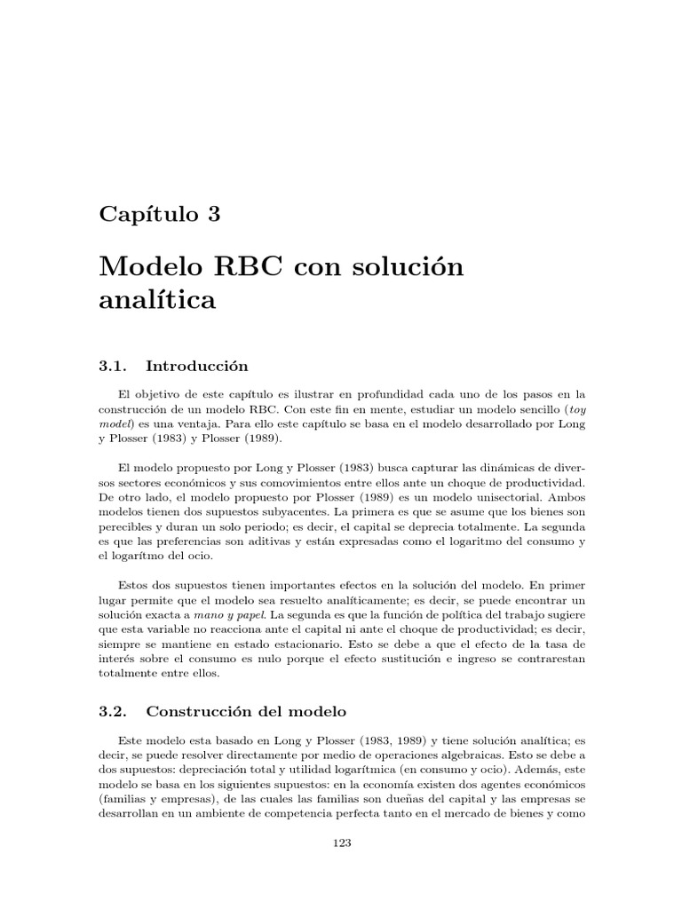 Modelo RBC: Solución Analítica y Supuestos | PDF | Mercado (economía ...