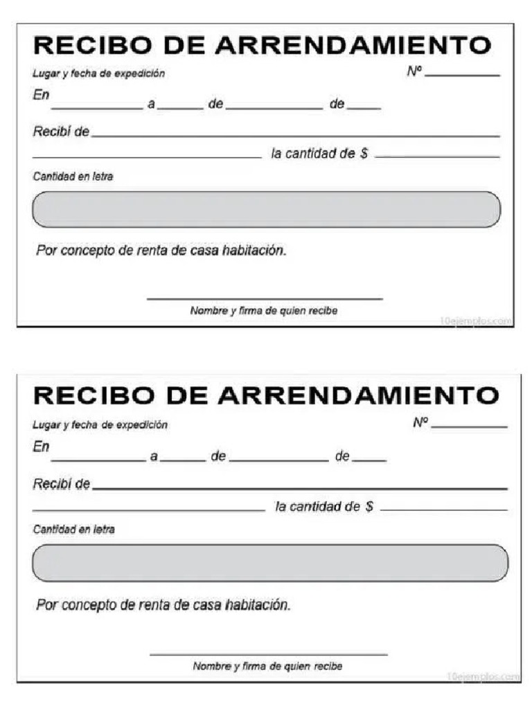 Recibo de Arrendamiento | PDF