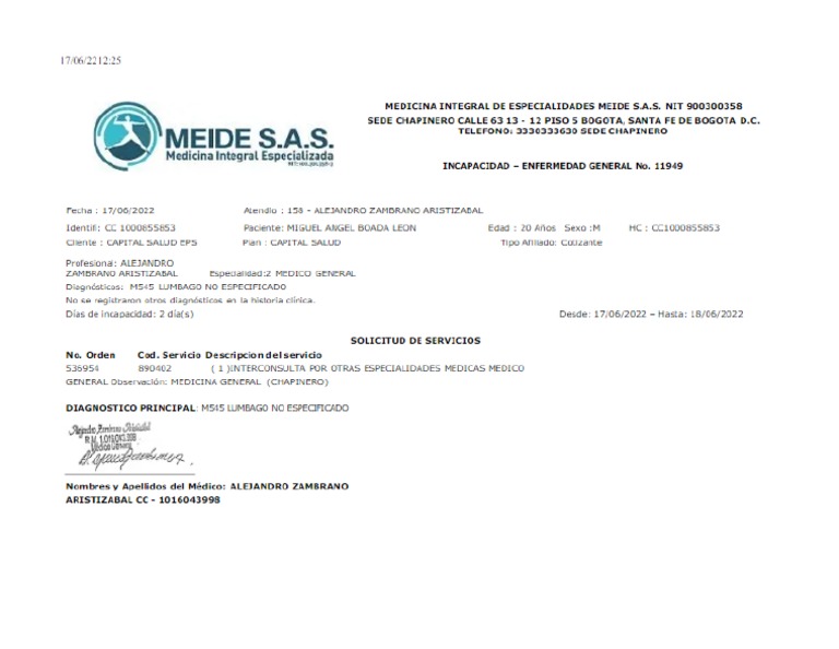 Meide Sas Incapacidad | PDF