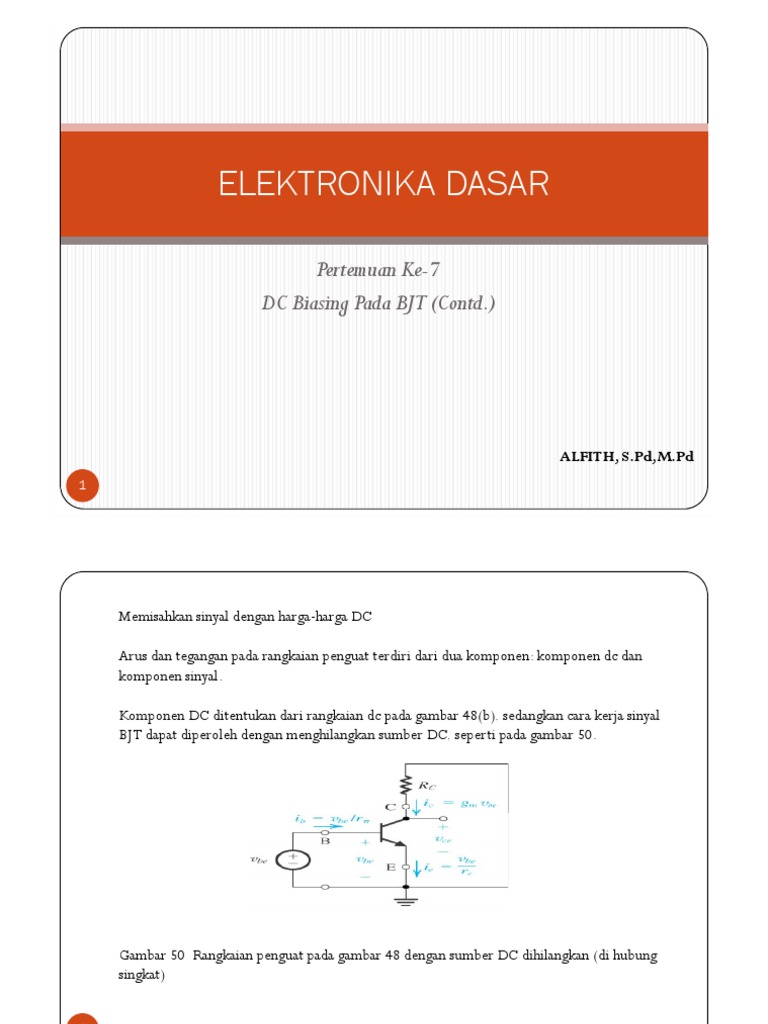 Pertemuan 7 DC Biasing Pada BJT (Contd) PDF