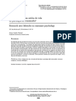 La Investigación en Estilos de Vida en Psicología de Consumidor Research Into Lifestyles in Consumer Psychology