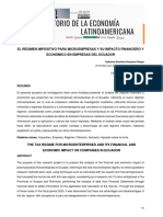 El Régimen Impositivo para Microempresas Y Su Impacto Financiero Y Económico en Empresas Del Ecuador