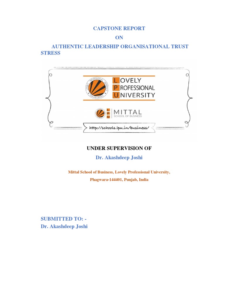 Capstone Project PDF Leadership Stress (Biology)