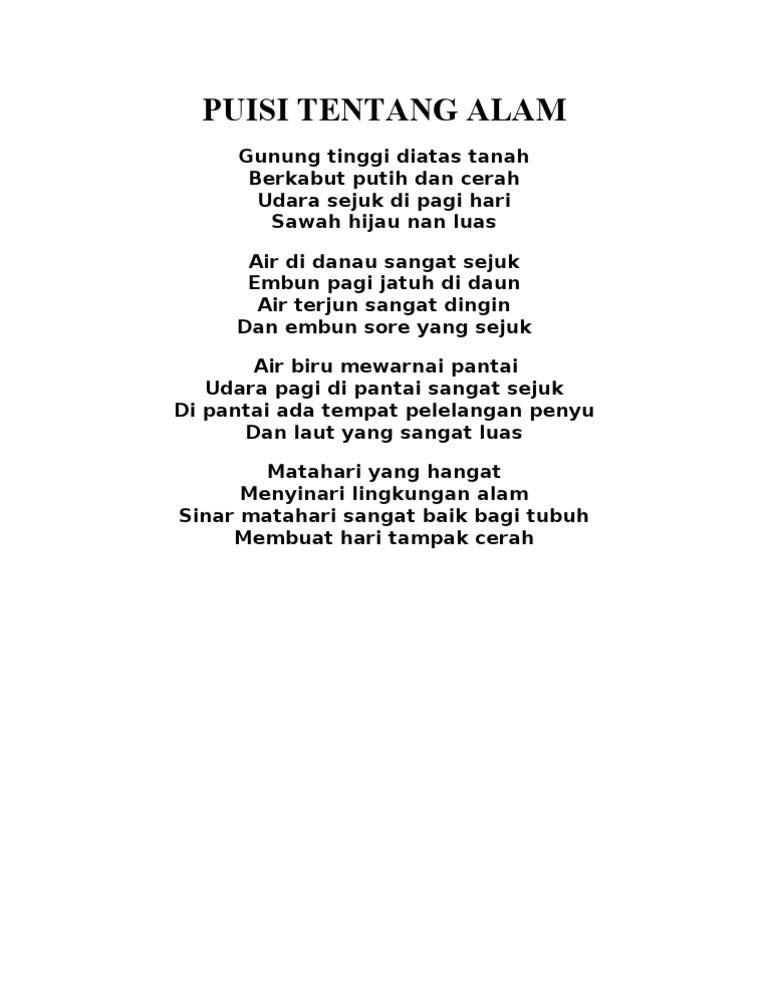 Puisi Tentang Alam Pdf