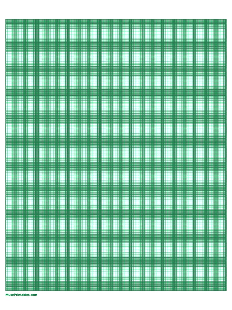 10 Squares Per CM Green Graph Paper A4 PDF