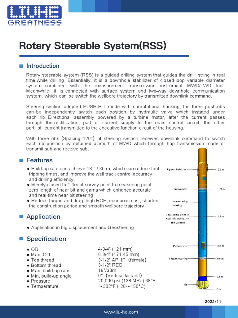 Rotary Steerable System (RSS) - Made in China Liuhe Greatness | PDF