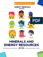 Minerals and Energy Resources Notes