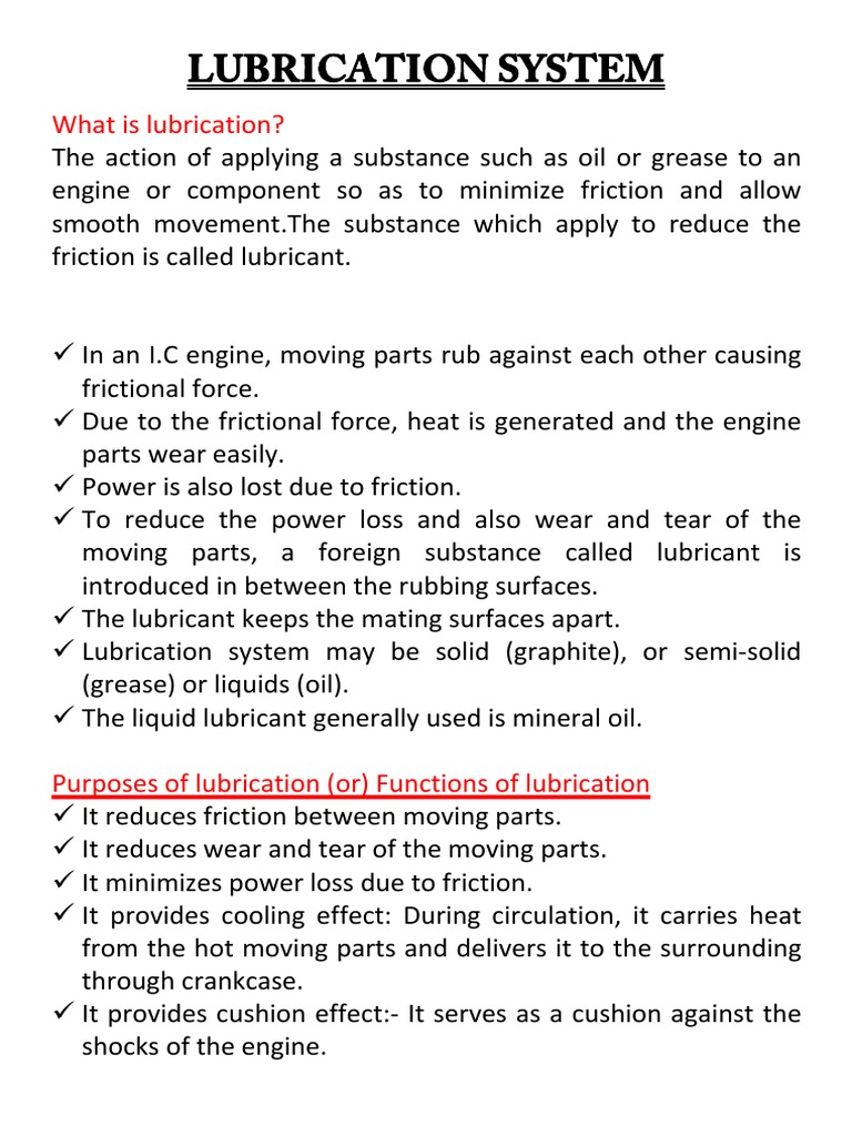 Lubrication System | PDF | Internal Combustion Engine | Lubricant