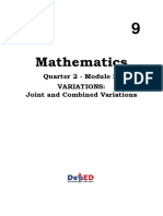 Math 9 - Q2 - Week 2 - Module 2 - Variations Joint and Combined Variations - For Reproduction