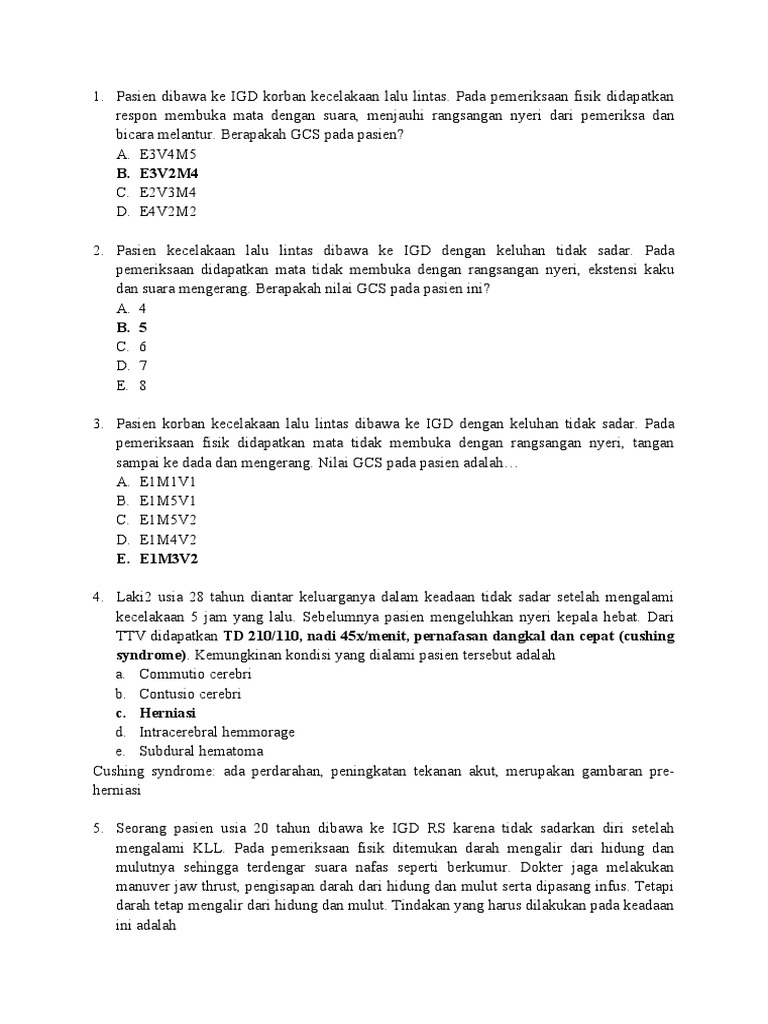 GCS dan Diagnosis Cedera Kepala KLL | PDF