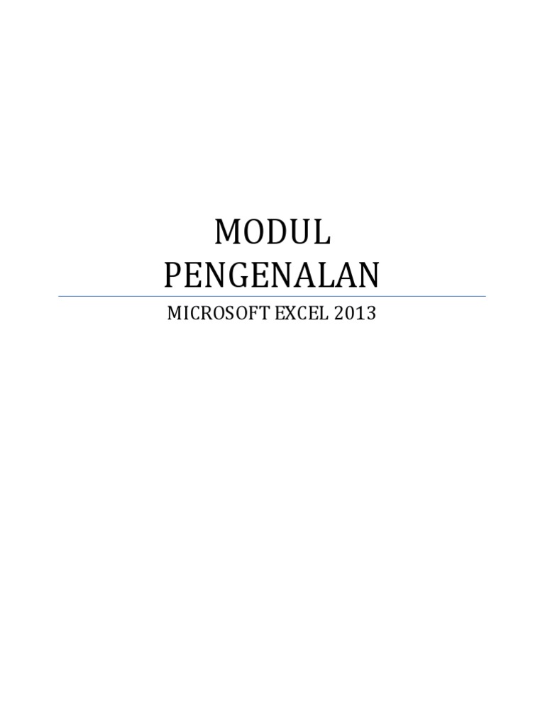 Panduan Lengkap Microsoft Excel 2013 | PDF | Komputer