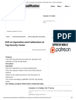 SOP On Operation and Calibration of Tap Density Tester - Pharma Qualification