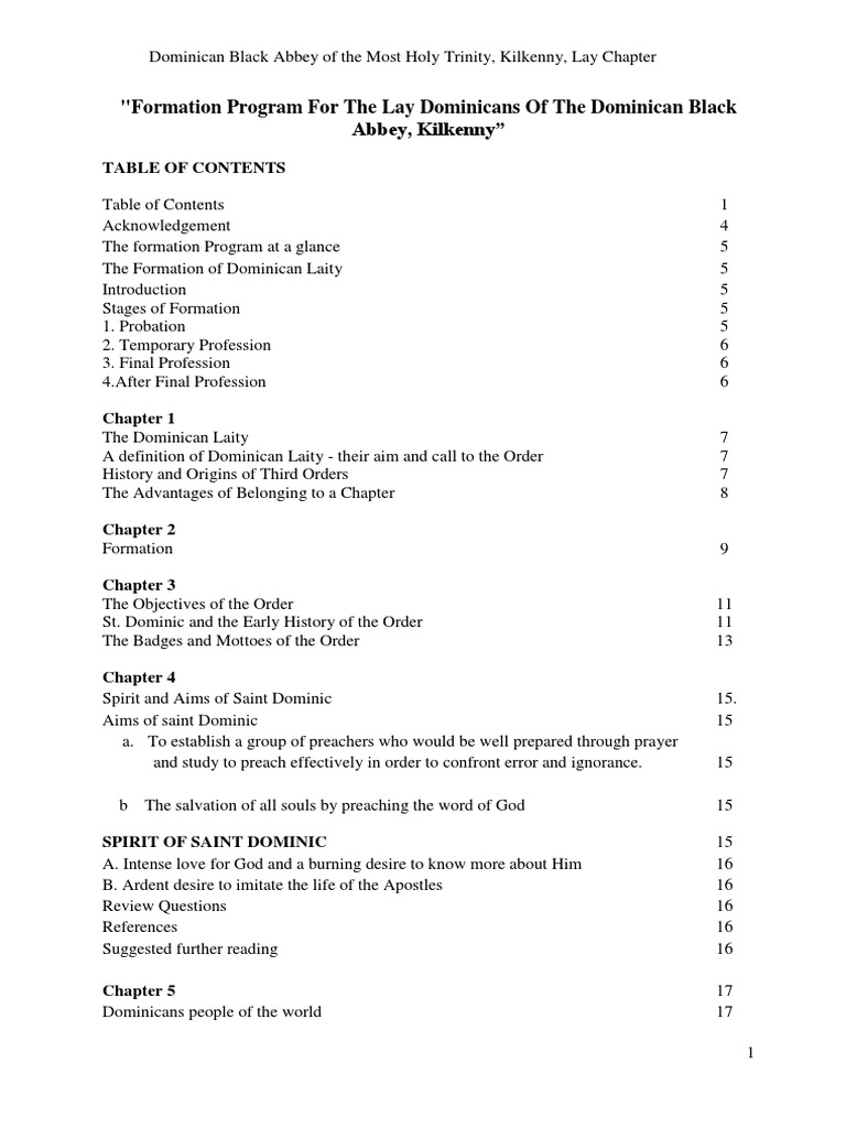 Lay Dominican Formation Program Guide | PDF | Dominican Order | Laity