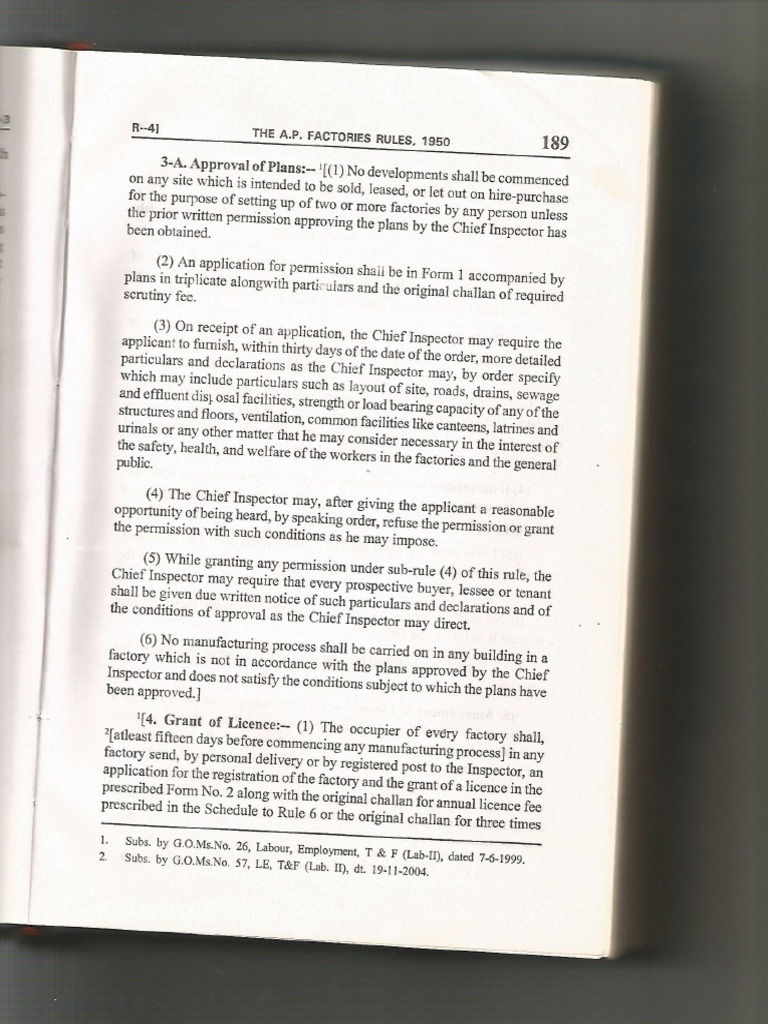 Act 1950 rules factory license validity pdf