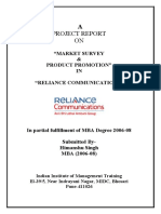 Reliance Marketing Project