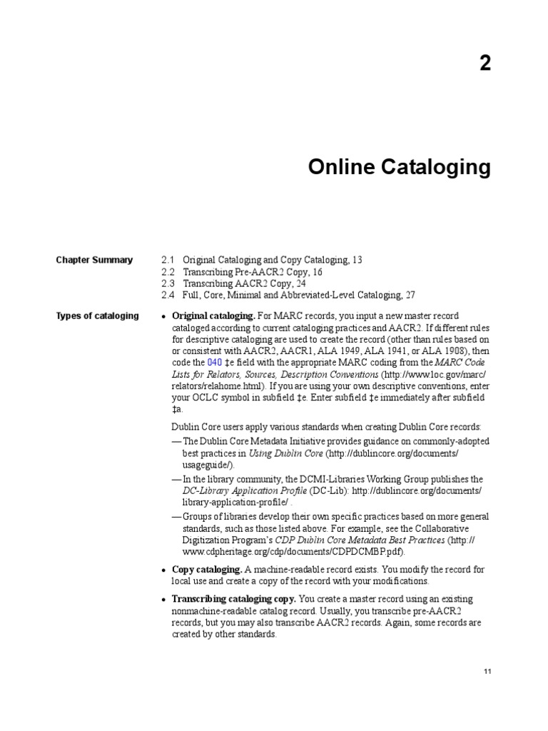 Online Cataloging Cataloging Bibliography