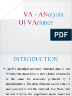 ANOVA Analysis of Variance