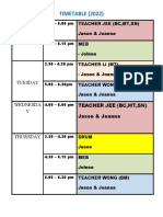 TIMETABLE 22 Tuition