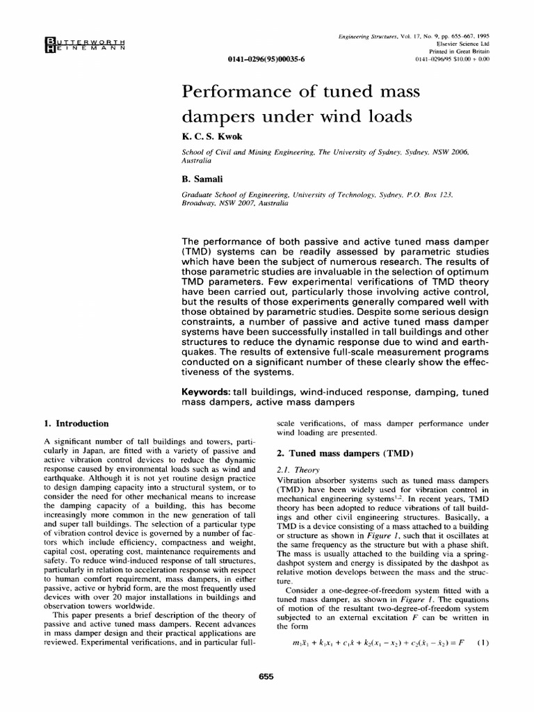 Tuned Mass Dampers for Wind Load Control | PDF | Control Theory ...