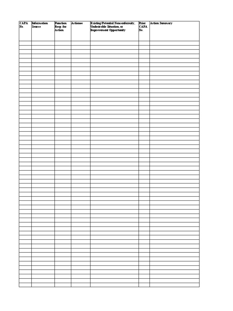 CAPA Log - Sam Lazzara | PDF