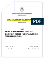 Effect of potassium bisulphate as food preservative