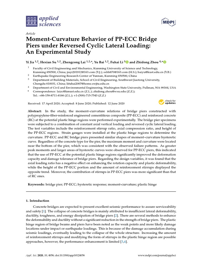 Moment Curvature Behavior of Bridge Pier | PDF | Strength Of Materials ...