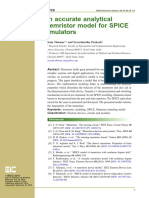 An Accurate Analytical Memristor Model For SPICE Simulators