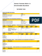 Informe estado producto control electrónico temperatura fluido