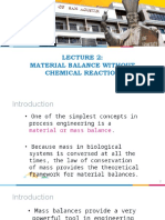 ChE 210 Lecture 2 Material Balance Without Chemical Reaction