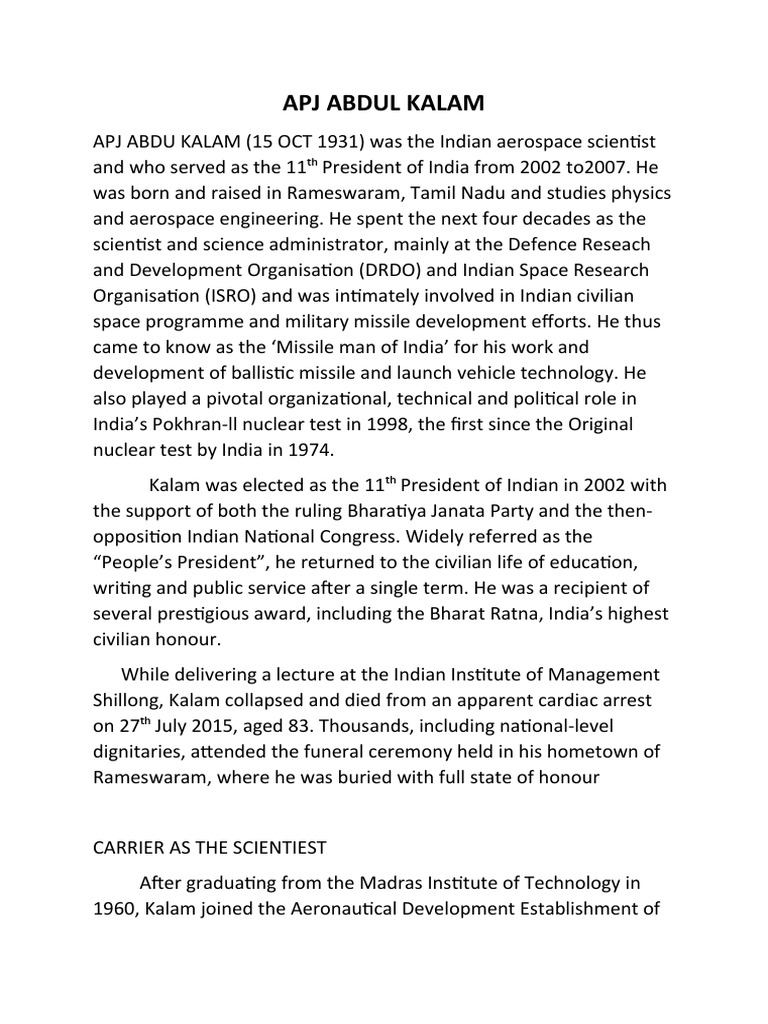 Apj Abdul Kalam | PDF