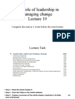 Lecture 10 - The Role of Leadership in Managing Change