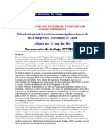 Perú - Privatización de Servicios Municipales