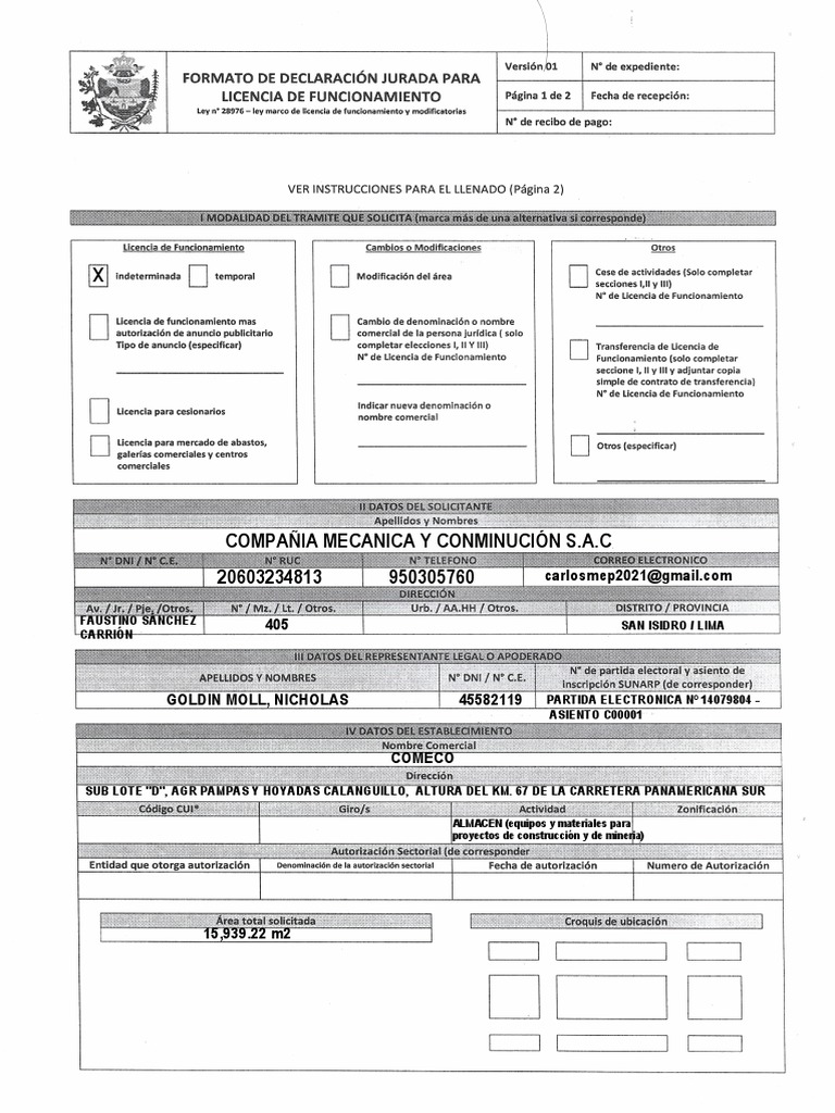 Licencia de Funcionamiento | PDF