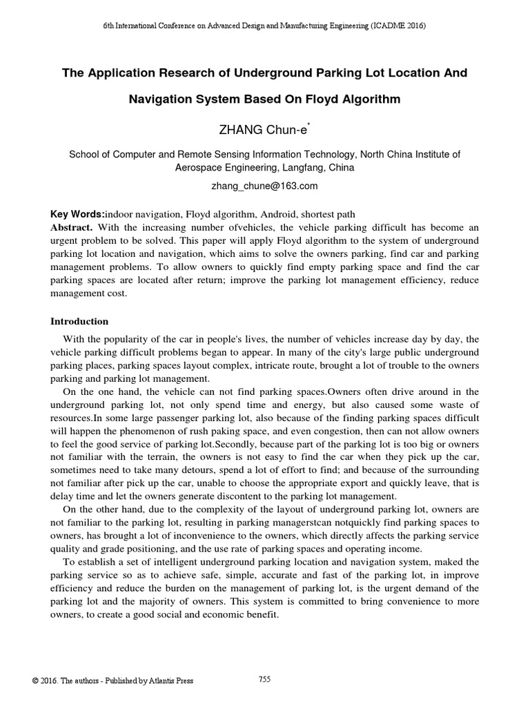 The application research of underground parking lot location and