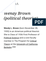 Wendy Brown Political Theorist