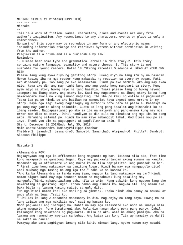 Mistake MIstake Series | PDF