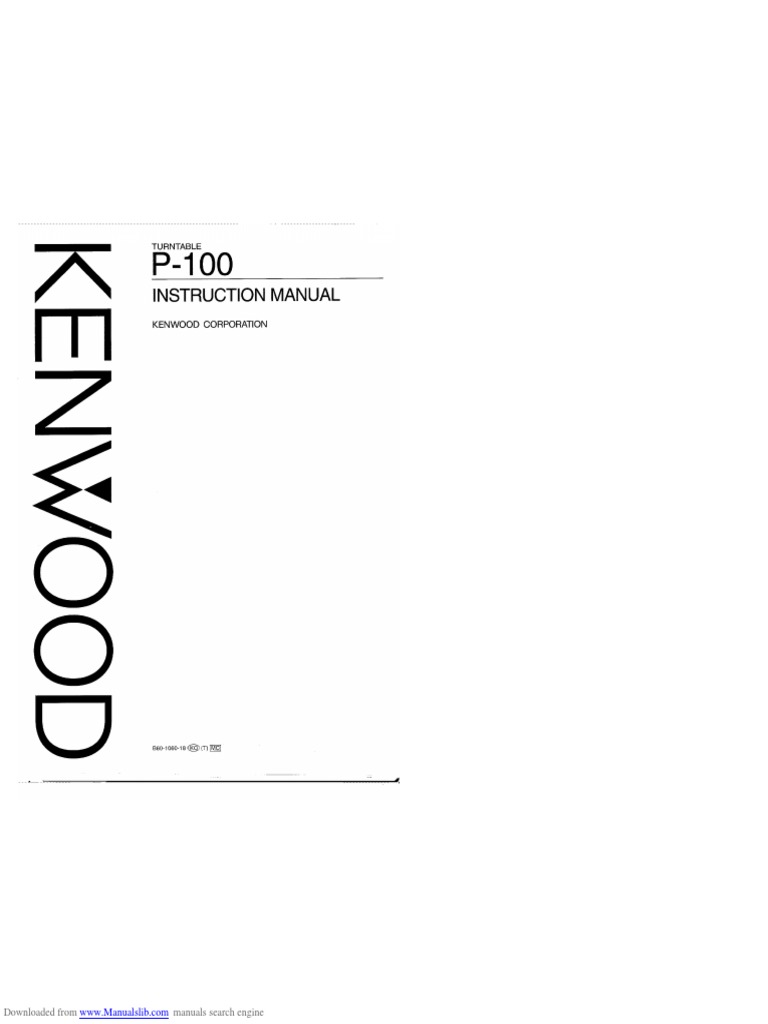 Kenwood p100 Turntable PDF