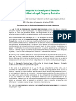 #30d Declaración de La Campaña Nacional Por El Derecho Al Aborto Legal Seguro y Gratuito