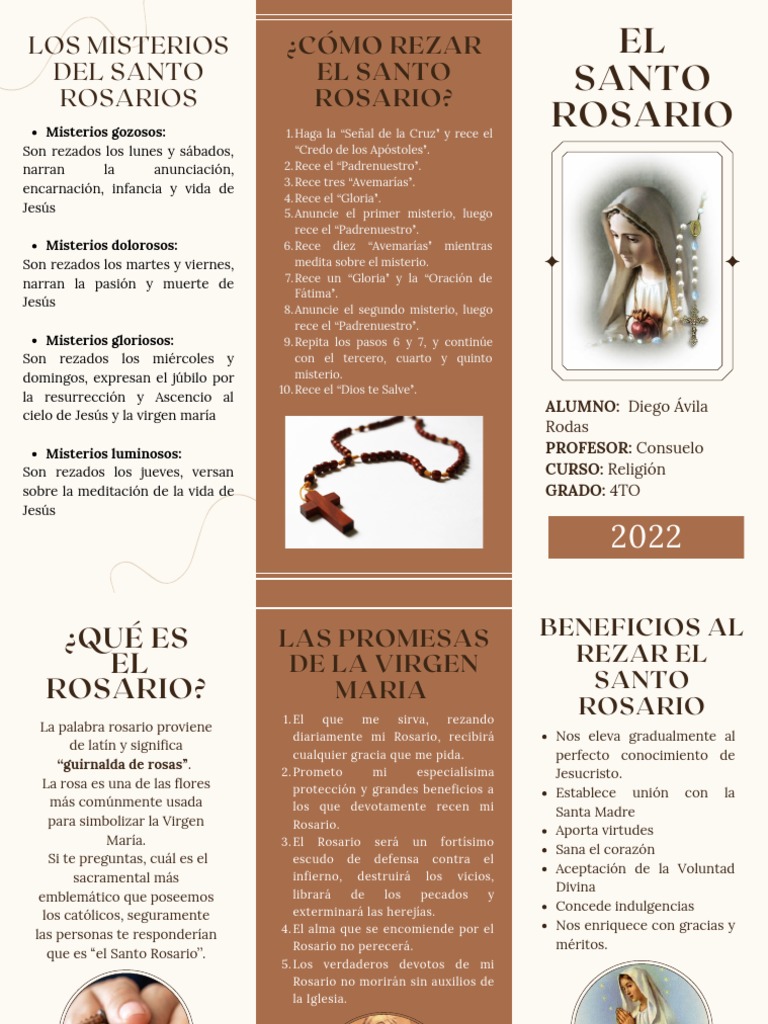 Triptico | PDF | Rosario | María, madre de Jesús