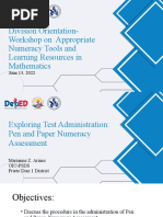Session 3 - Pen and Paper Numeracy Assessment Tool
