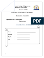 Dynamic of Machinery Lab Manual