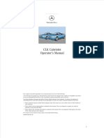 MB CLK W208 Cabriolet Operators Manual
