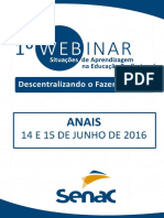 Webinar sobre aprendizagem profissional e papel do professor