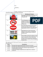 Signage meanings and purposes worksheet