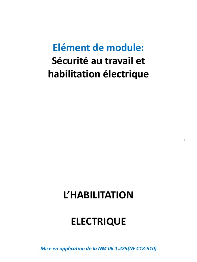 Habilitation Électrique et Sécurité | PDF | Électricité | Sécurité