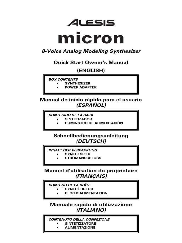 Alesis Micron Qo2 Owners Manual PDF Electrical Engineering Sound