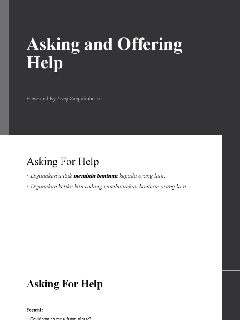 Asking and Offering Help | PDF | Karier & Perkembangan